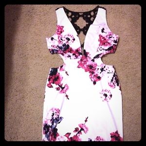 Sexy Watercolor Floral Print Dress